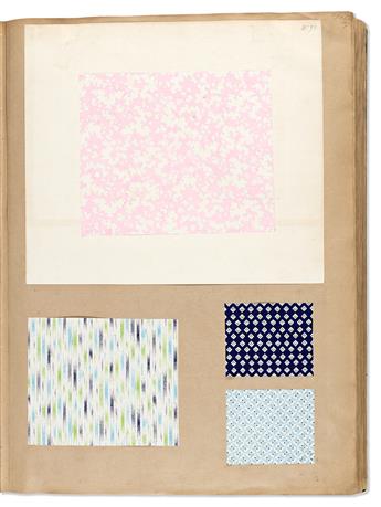 (PATTERN BOOK.) A. Haas, Papeterie & Imprimerie. Large album containing approximately 800 hand-stenciled gouache pattern samples,